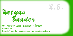matyas baader business card